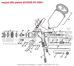 rozpad dílů pistole STFINIŠ ST-2004